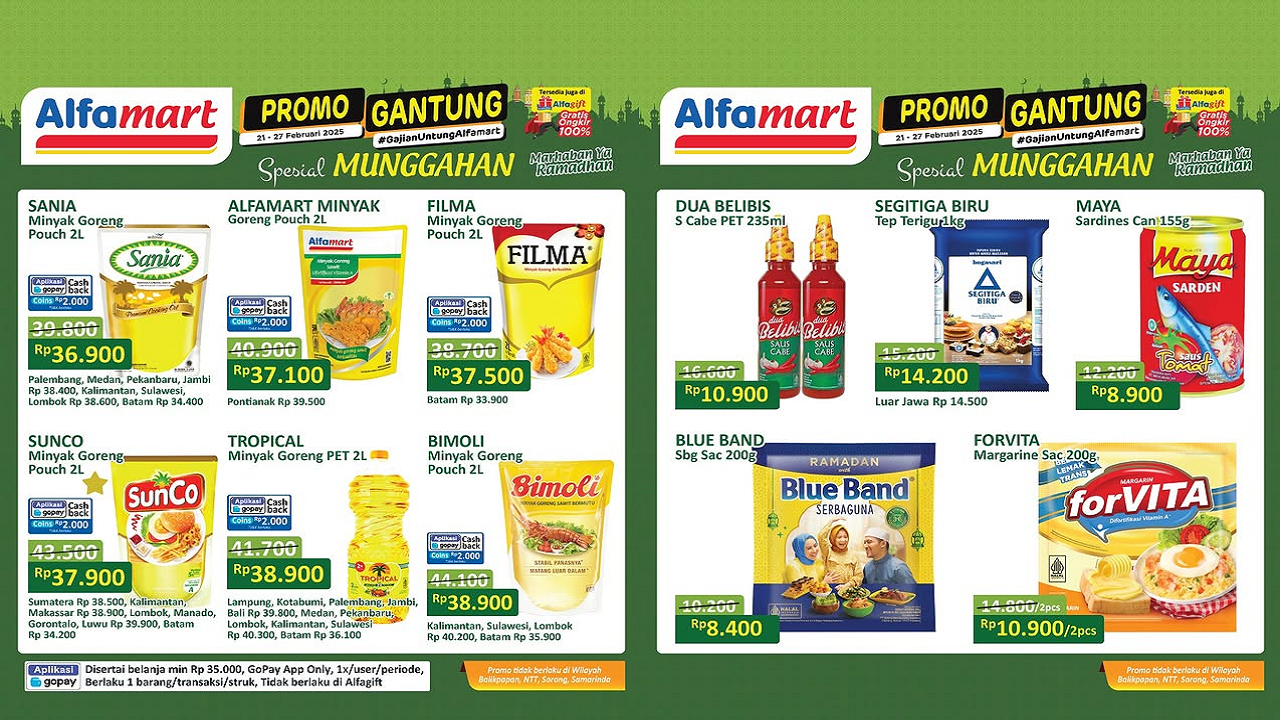 Katalog Promo JSM Alfamart Weekend 20–22 Februari 2026, Minyak Goreng Mulai Rp36.900