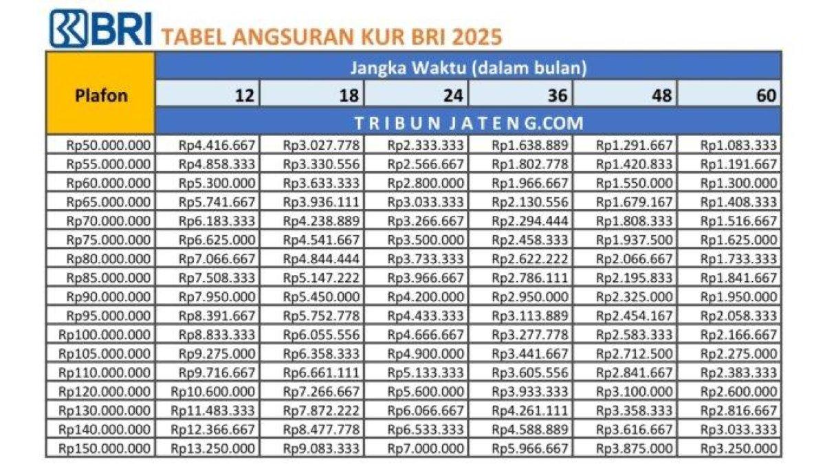 Simulasi Tabel Angsuran KUR BRI 2026 untuk Pinjaman Rp100 Juta yang Perlu Diketahui UMKM